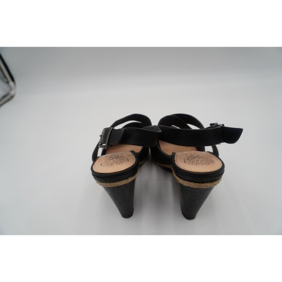 Vince Camuto Black Crisscross Straps Espadrille Trim Platform Wedge Sandals Sz 9 - Picture 12 of 16
